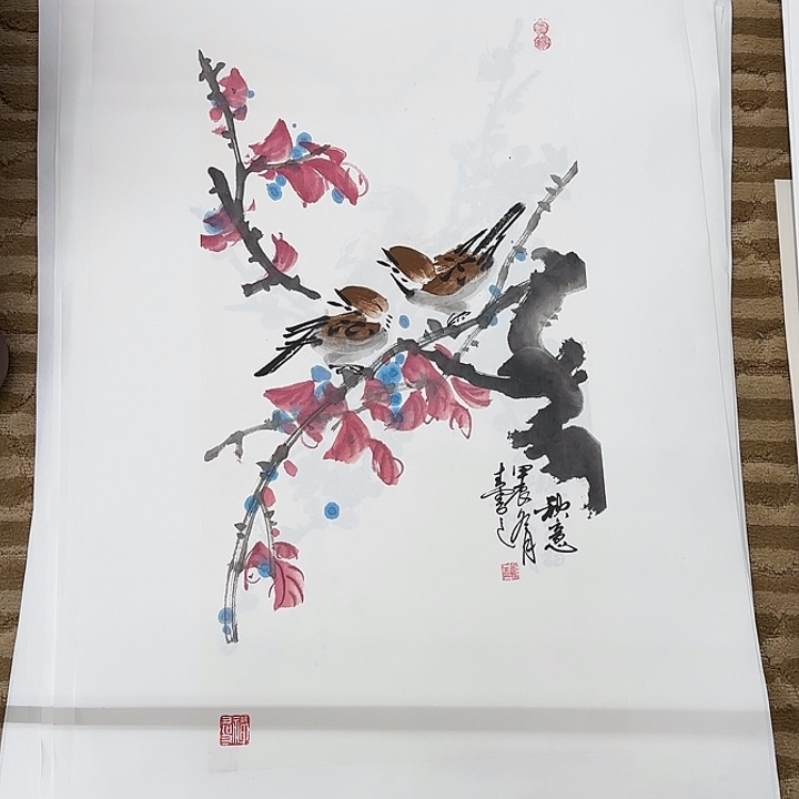 国画花鸟等多种鸟类的栖息70.35