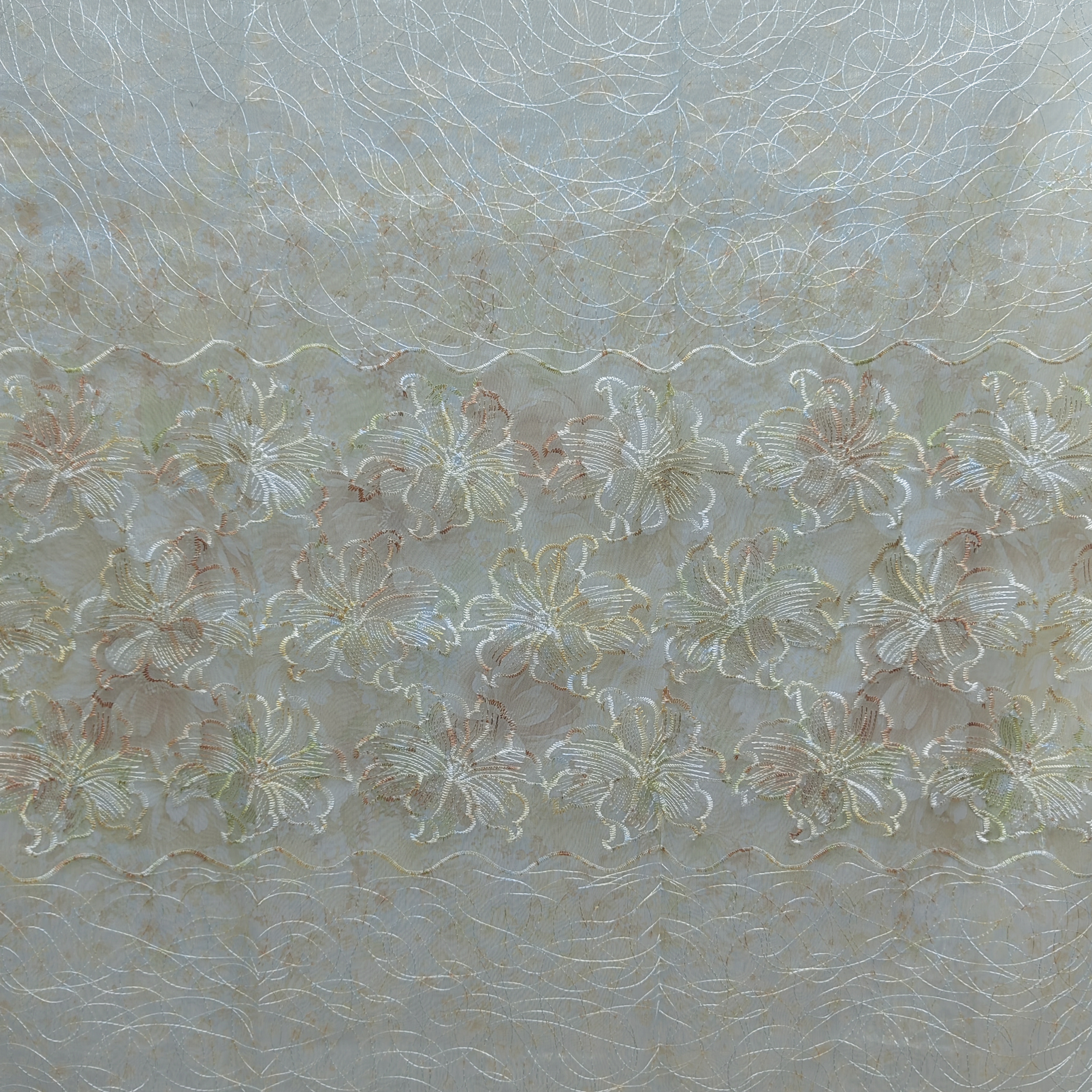 01300  挂钩款成品客厅鸟巢刺绣防晒窗纱幅宽8米高2.5米免费对开