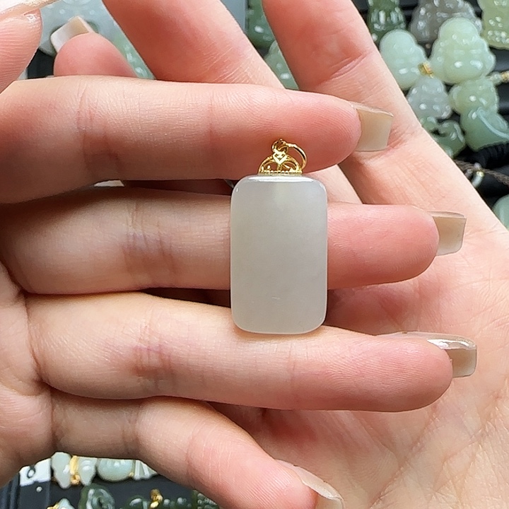 和田玉银S925镶嵌颈饰