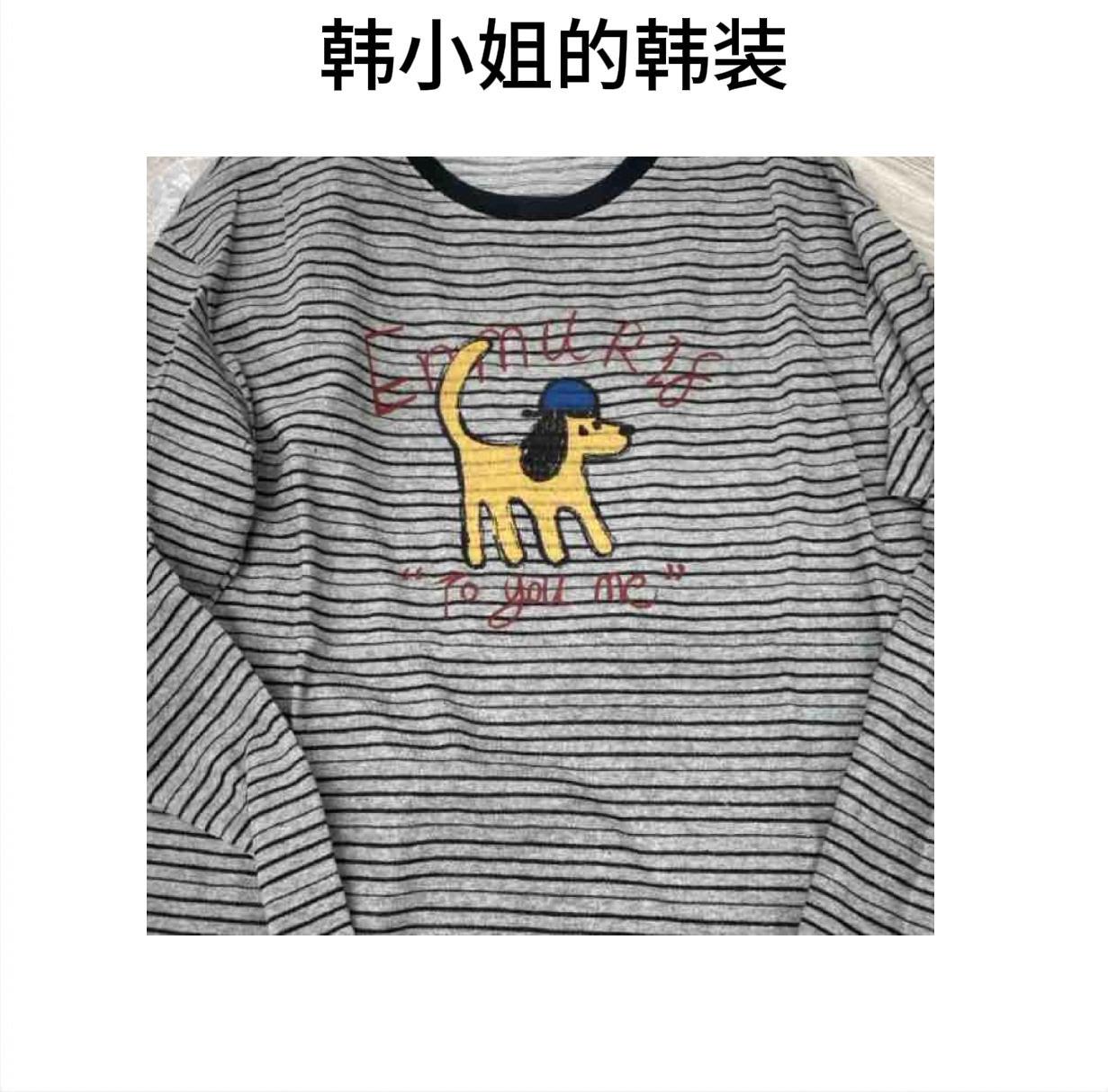 韩小姐韩国东大门条纹狗长袖08321