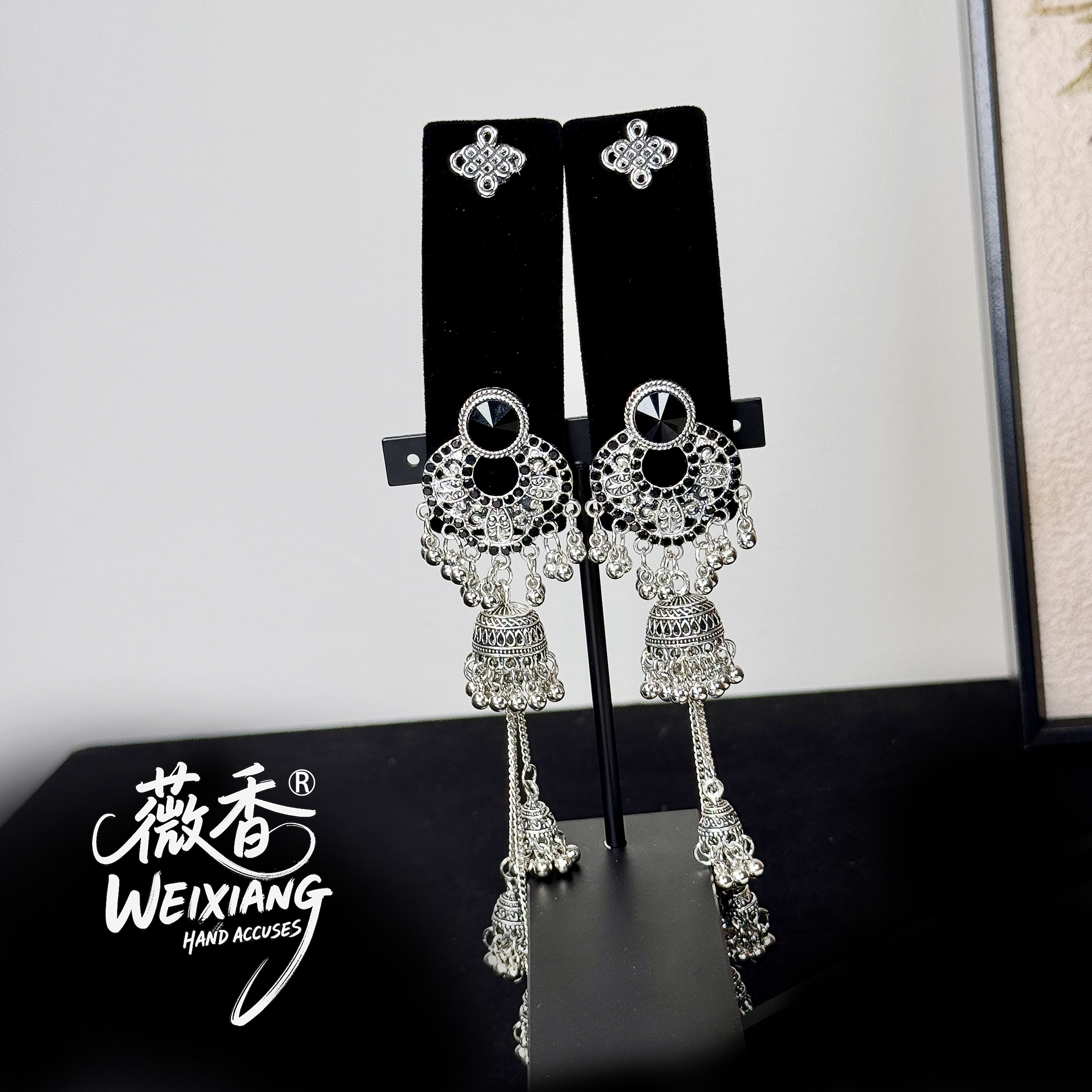 weixiang/薇香061设计师款原创蝴蝶国风少女流苏重工发夹掰掰夹