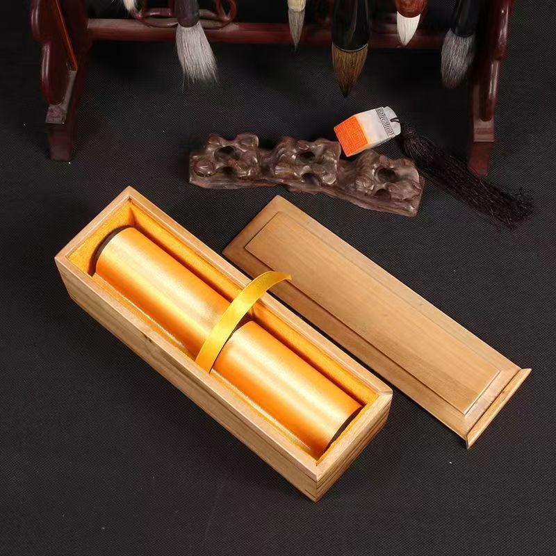 巴金鑫  纯手绘【合作金卷】1000CM 50CM 金卷书法作品