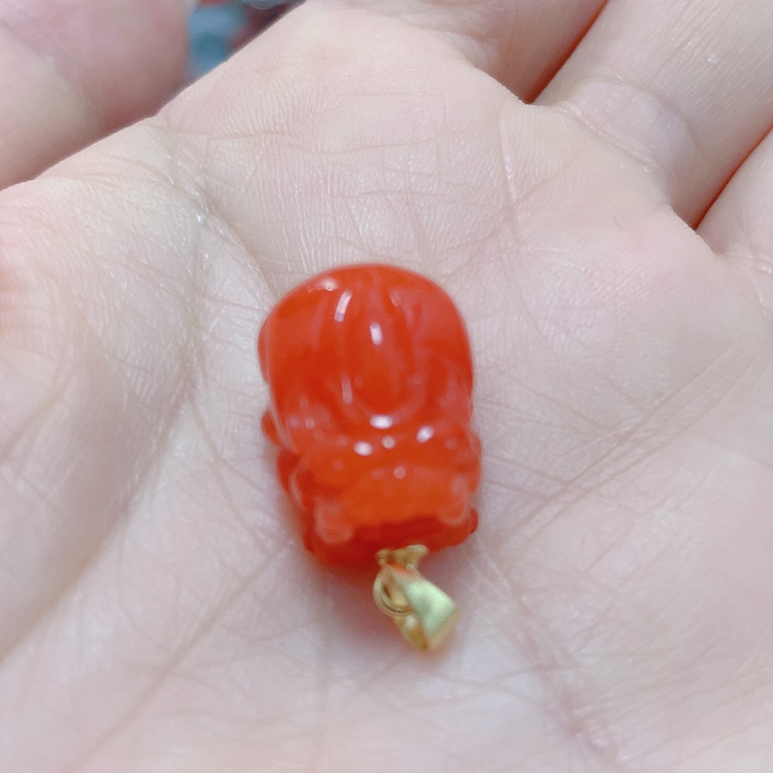 南红玛瑙吊坠(不含链)银S925镶嵌