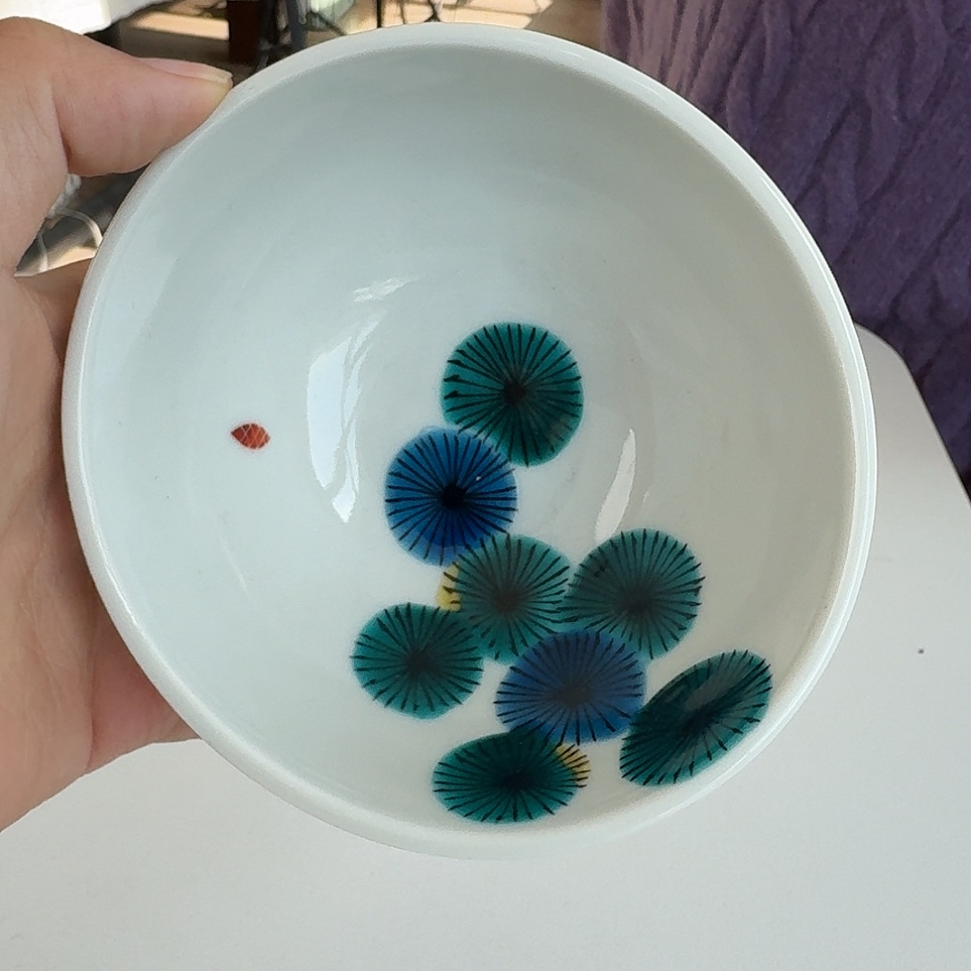 瓷片九谷烧山进泰11厘米椭圆钵