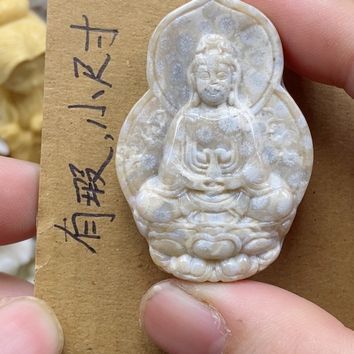 颈饰未镶嵌硅化珊瑚（珊瑚玉）