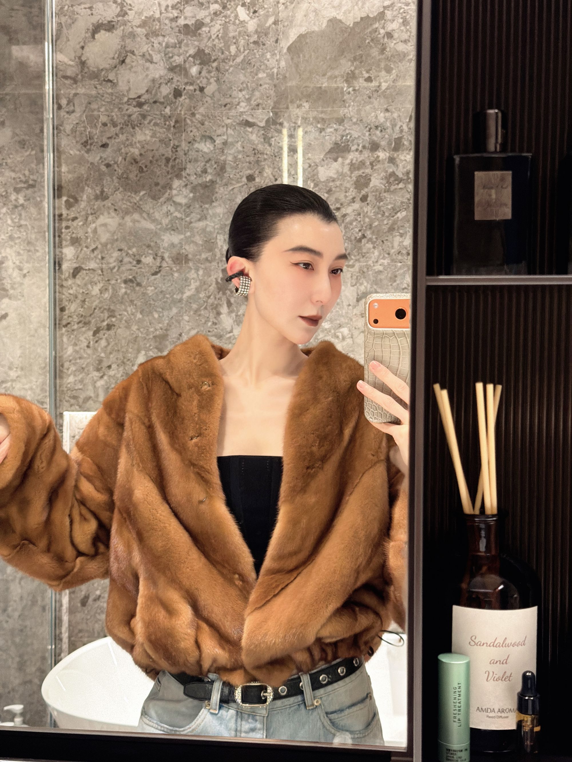 【坤姨专属】新款复古金水貂皮草外套 SD6872