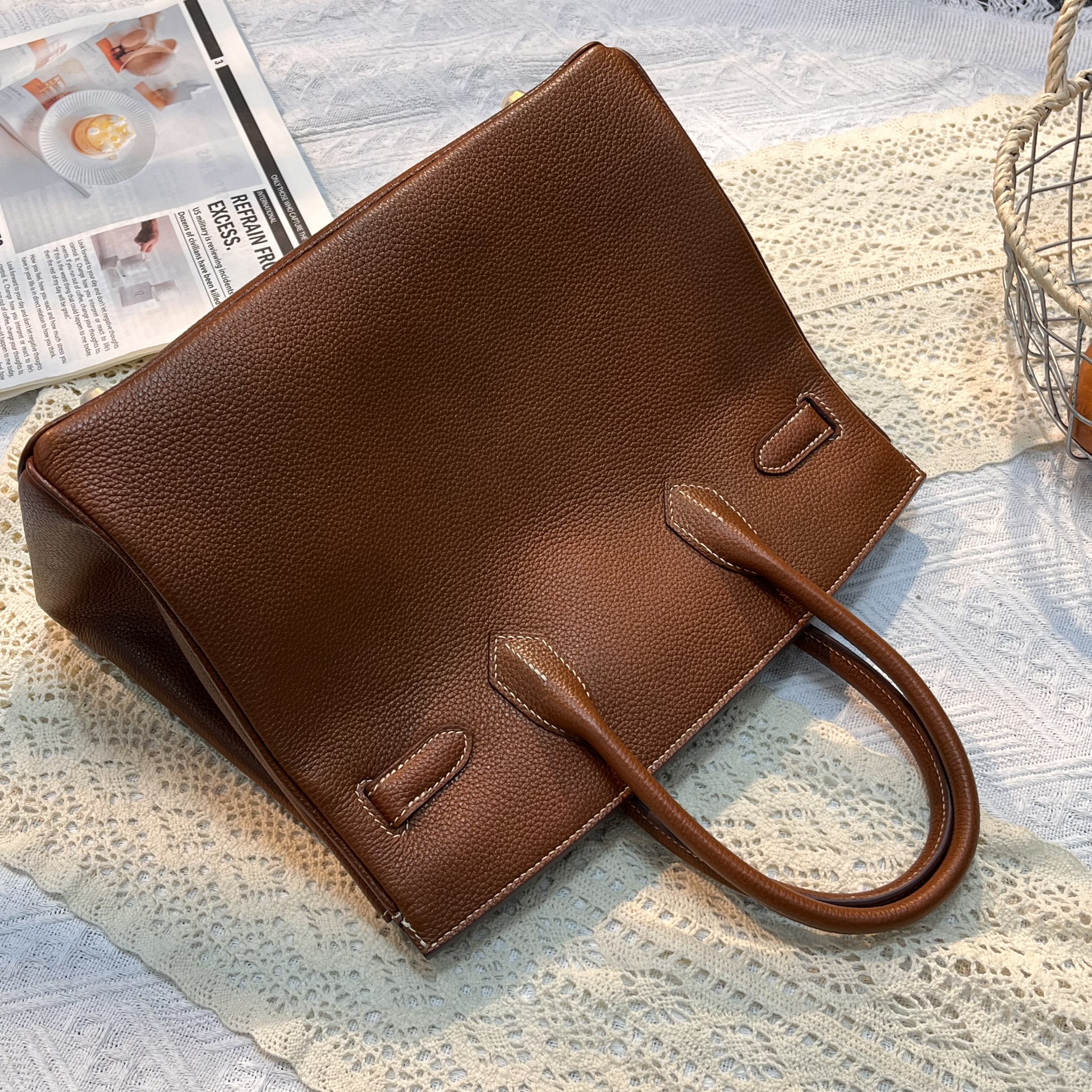 陈三北ZZ 蜡线中古铂金包 新款高级感斜挎百搭女包