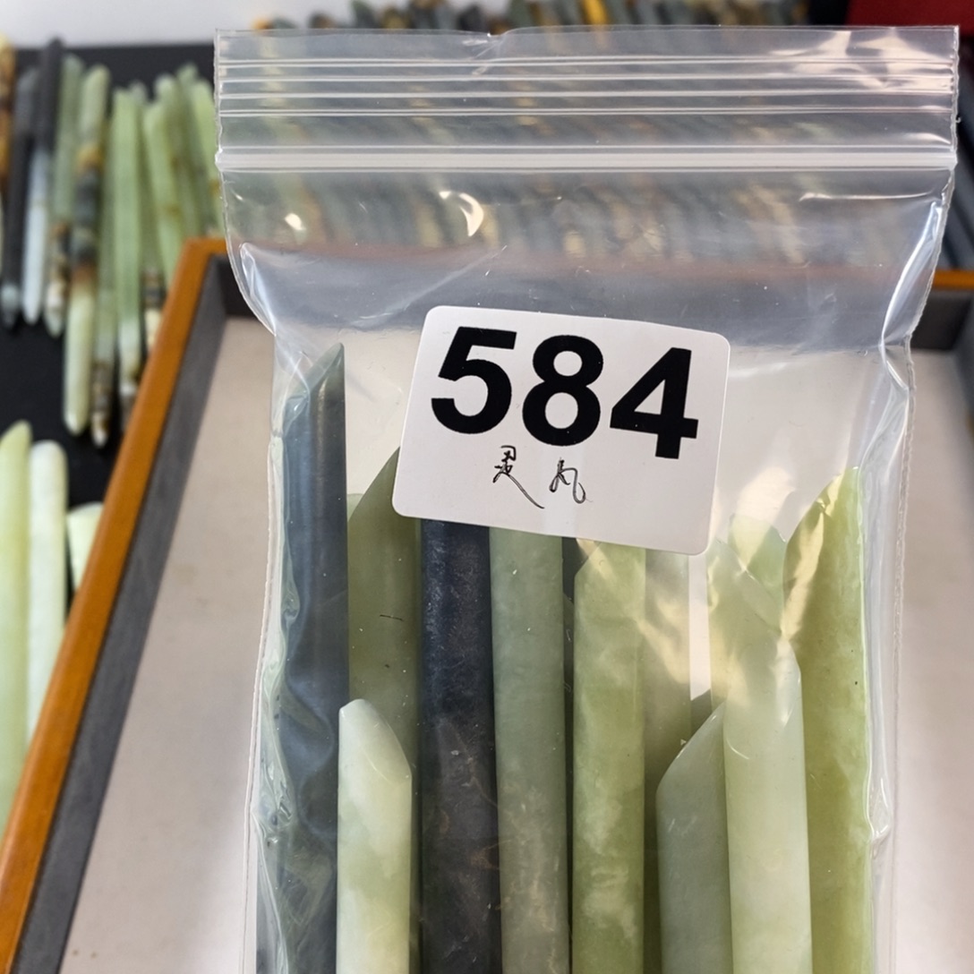 未镶嵌蛇纹石玉发簪(****作