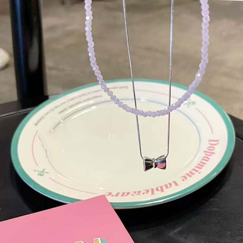 铜合金项链 蝴蝶结zz项链XL3108（两条）