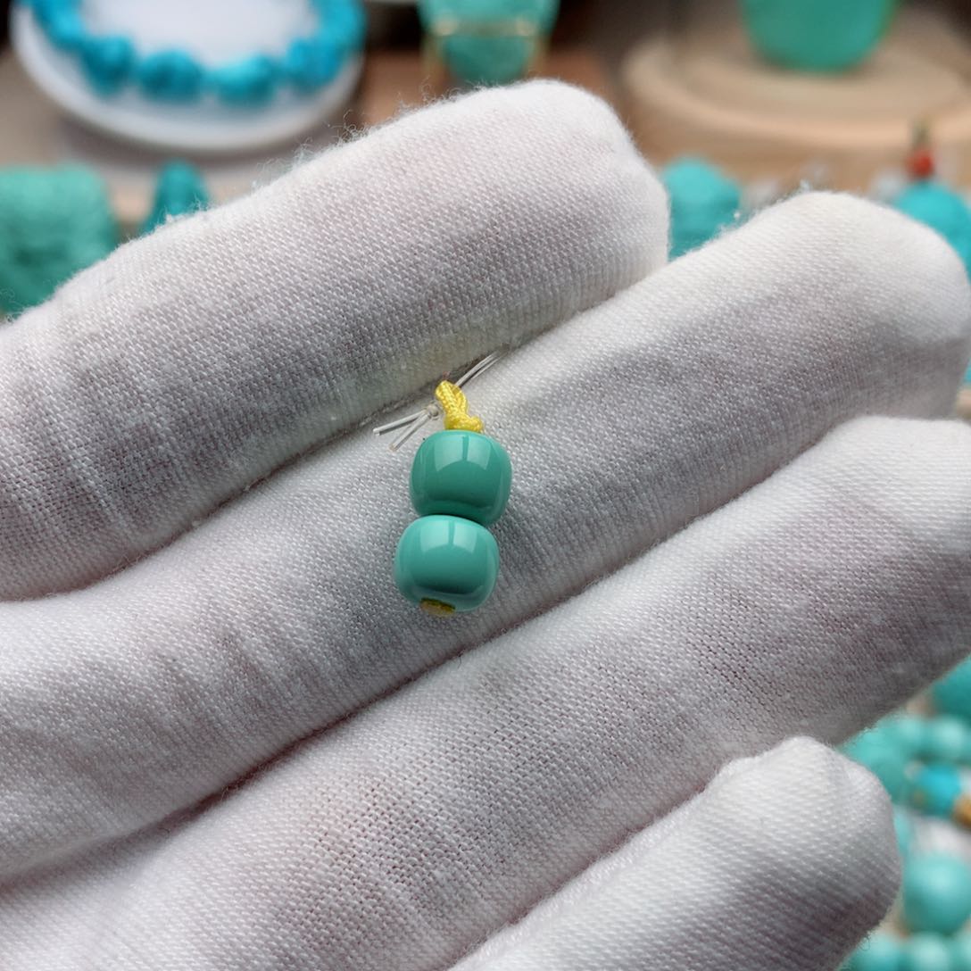 绿松石珠宝奇石未镶嵌7mm