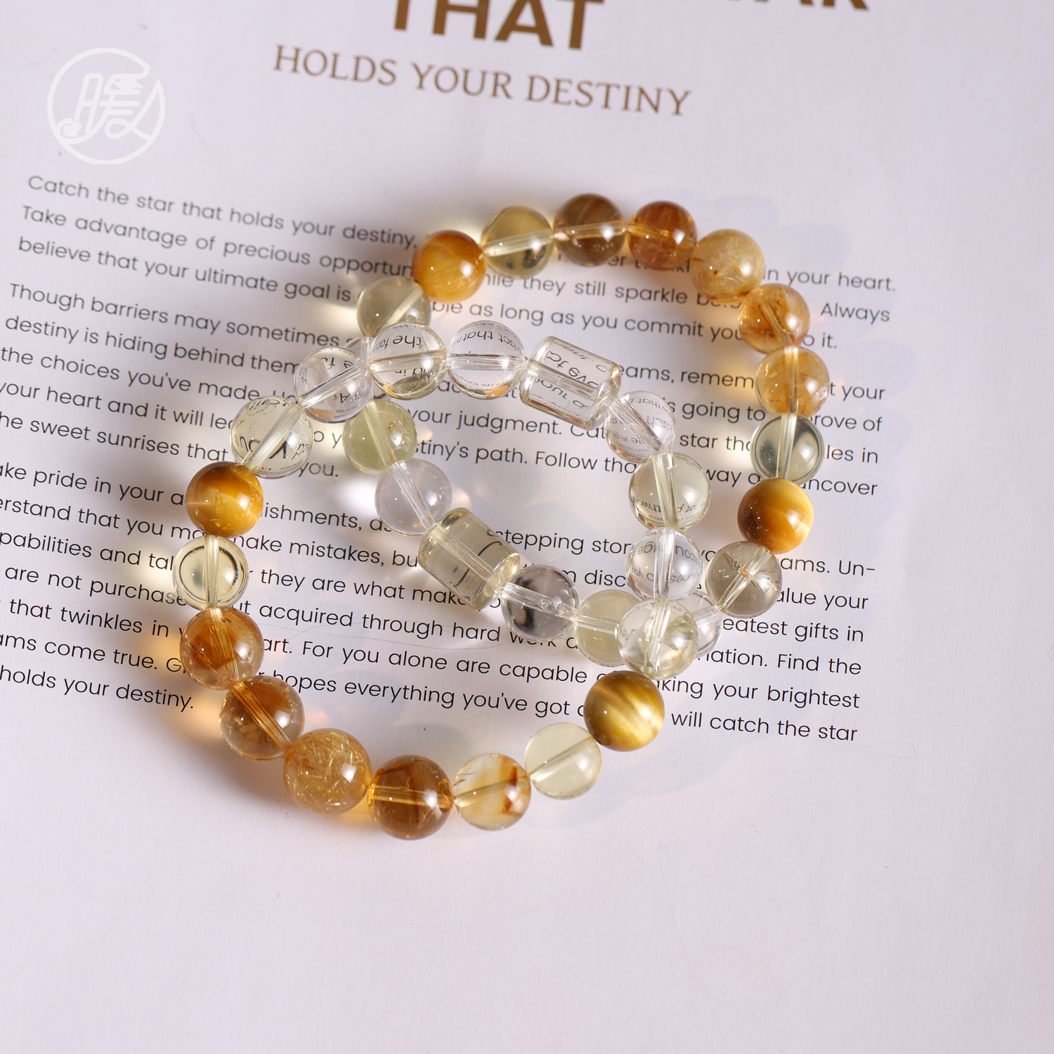 单圈黄水晶手串10mm搭配桶珠手链E6791多样性发一