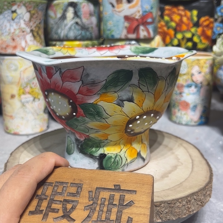 景德镇红陶精品手绘陶瓷