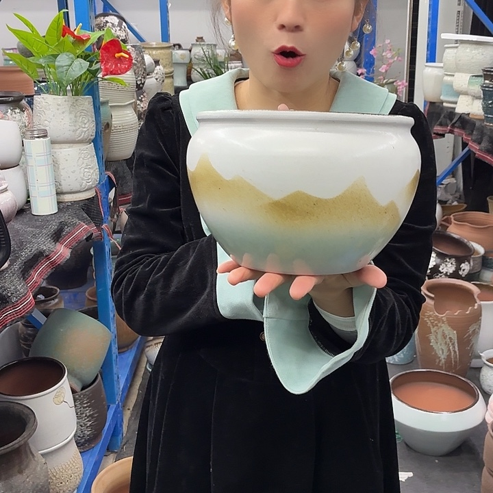 19×14 -粗陶花盆有孔-买买买