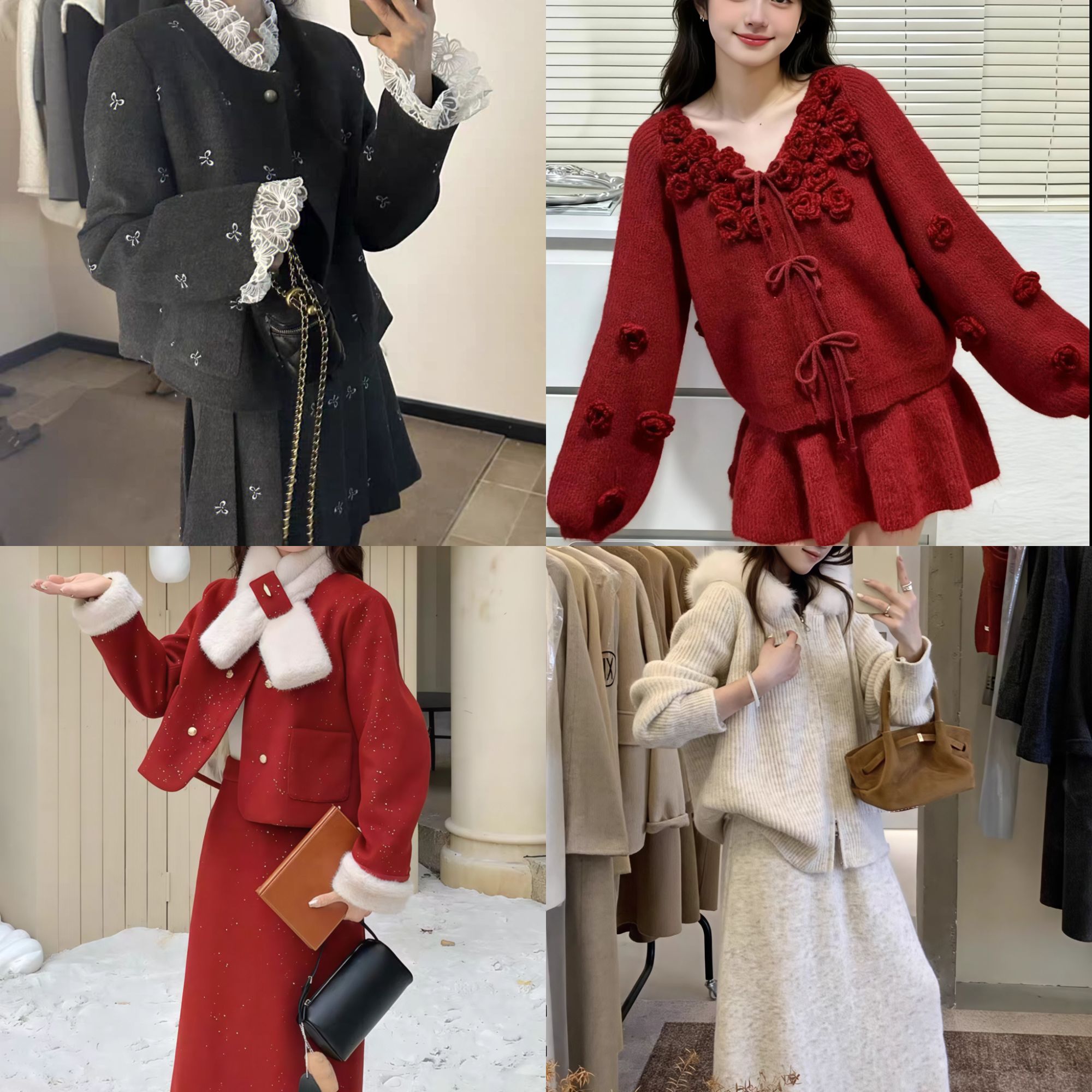 （69.9-199.9）2025年秋冬新款小香显瘦韩版仙女裙套装