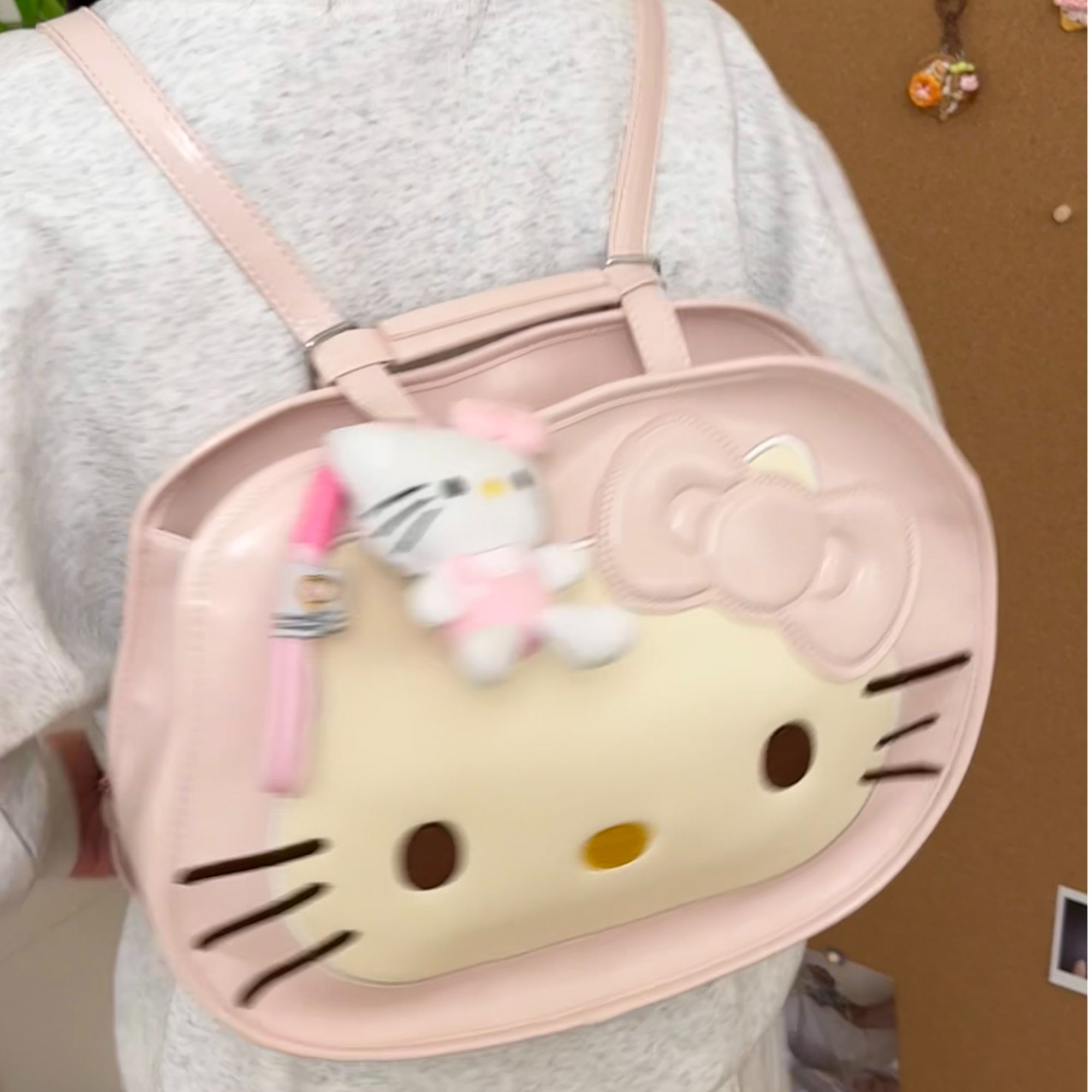 大容量大脸kitty可爱时尚百搭潮流小众设计高级单肩斜挎双肩包包