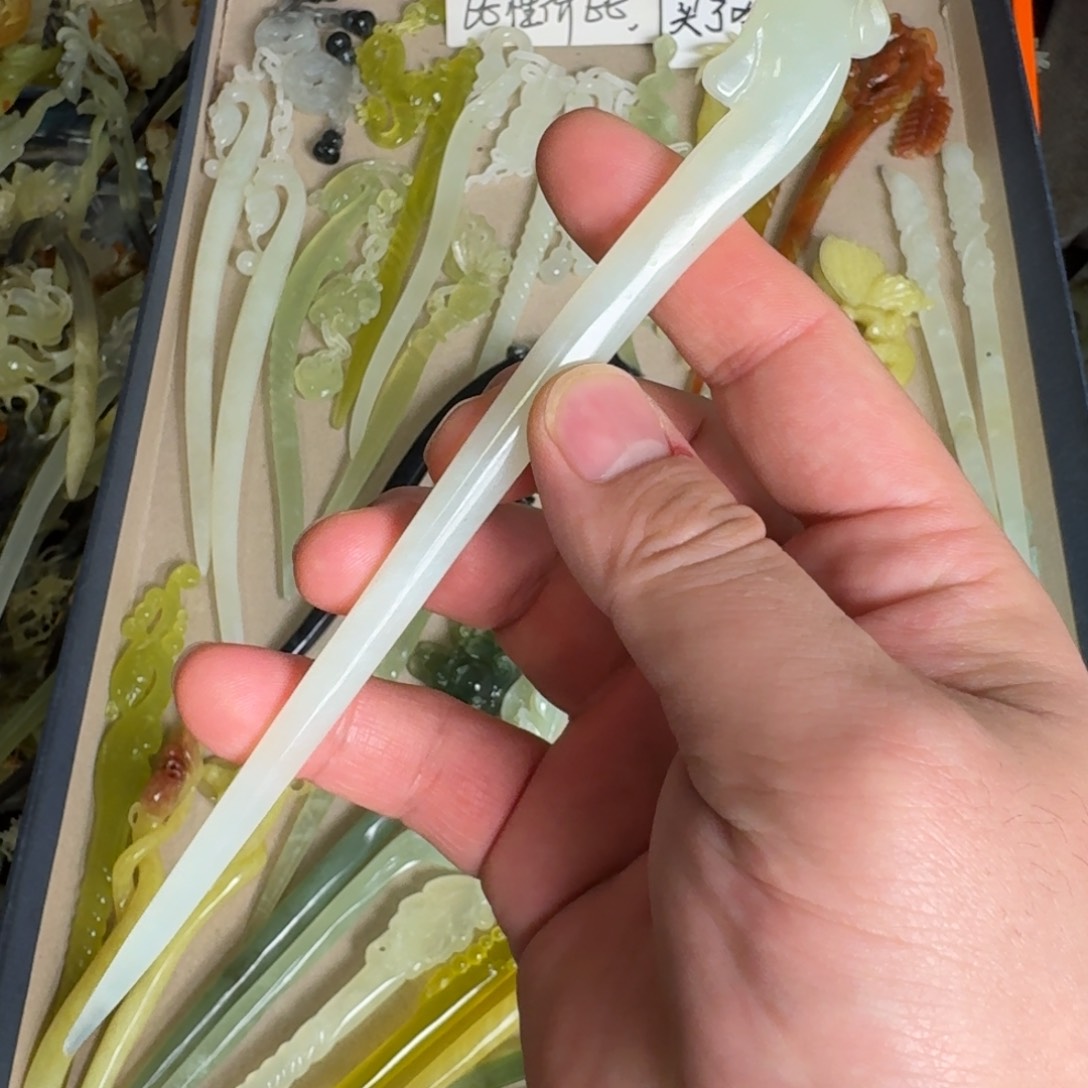 岫玉发饰未镶嵌岫玉发簪就是好看