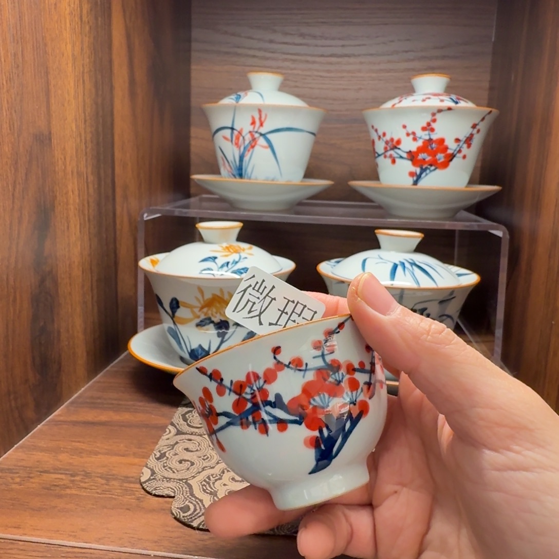 釉下彩纯手绘微瑕