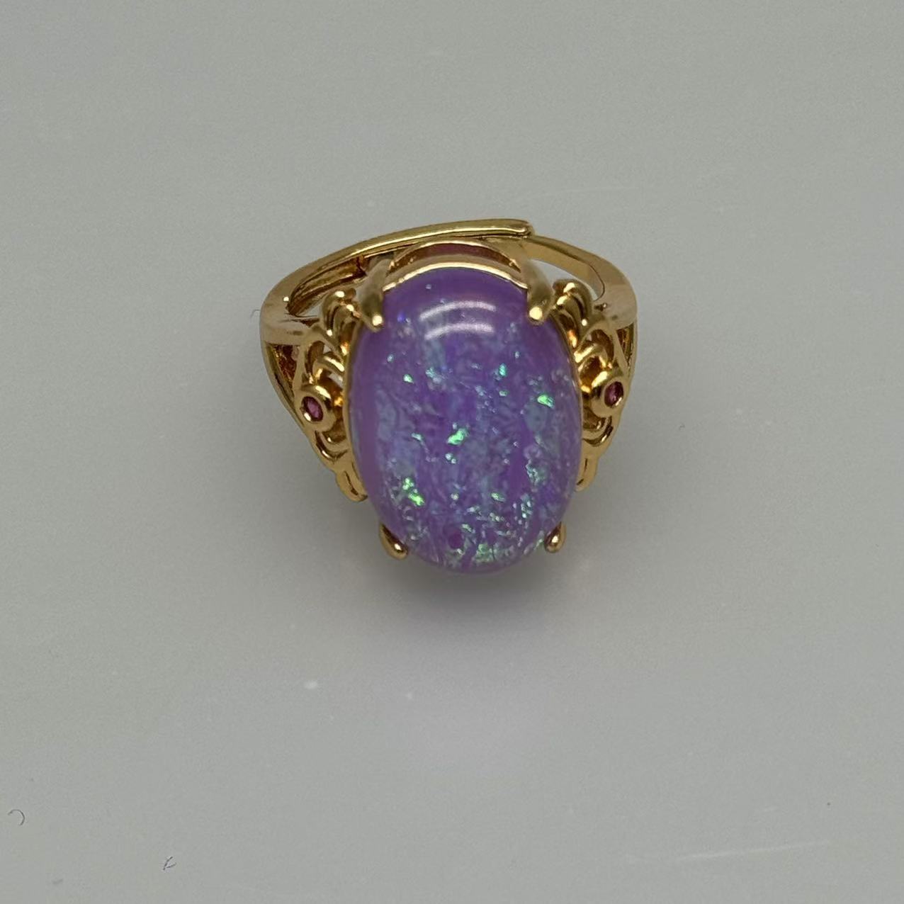 骐D019紫-戒指首饰 款时尚百搭男女款 配礼盒挂绳多样性发其一