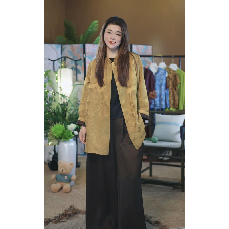 杯子家【老料皮子风衣】夏季桑蚕丝香云纱稀缺少量外套