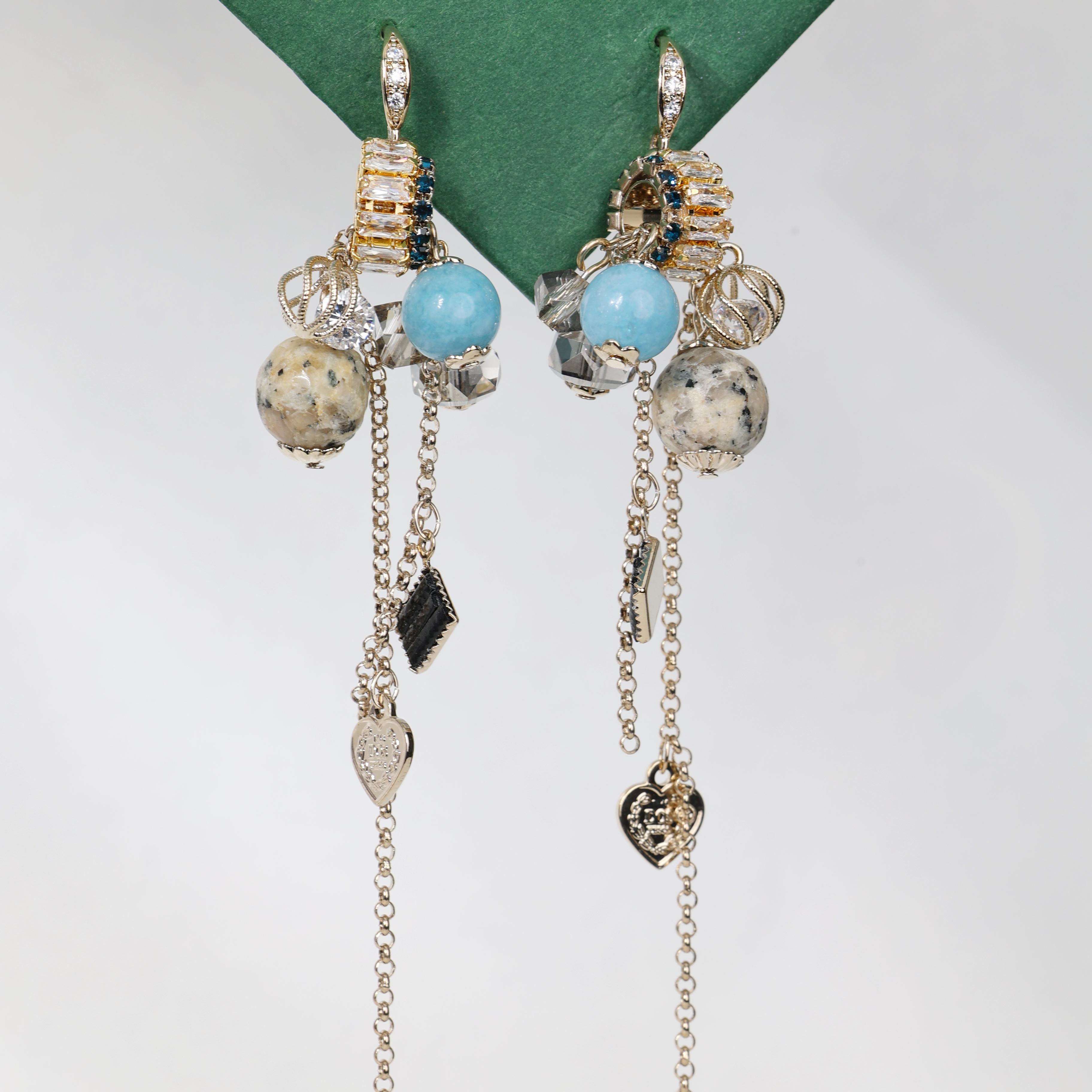 铜合金锆石耳饰 手工精美长款耳饰个性时尚高级感