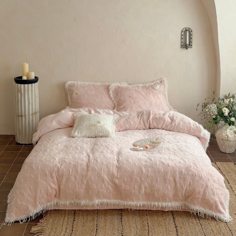 【晴美】高克重兔毛绒雕花四件套-晴川全系列