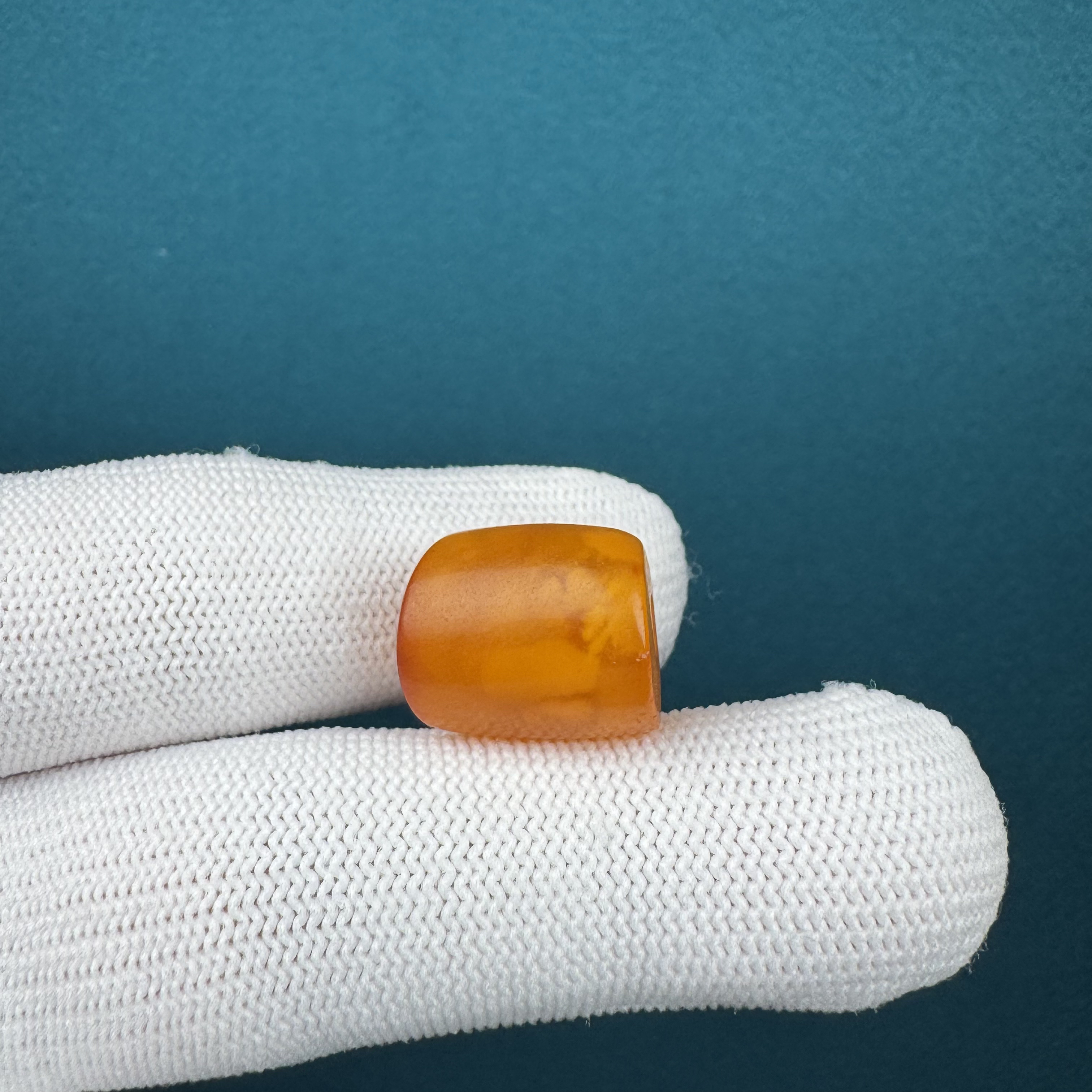 K4197天然原矿蜜蜡 微瑕马蹄珠15.9*13.4mm 支持鉴定假一罚十