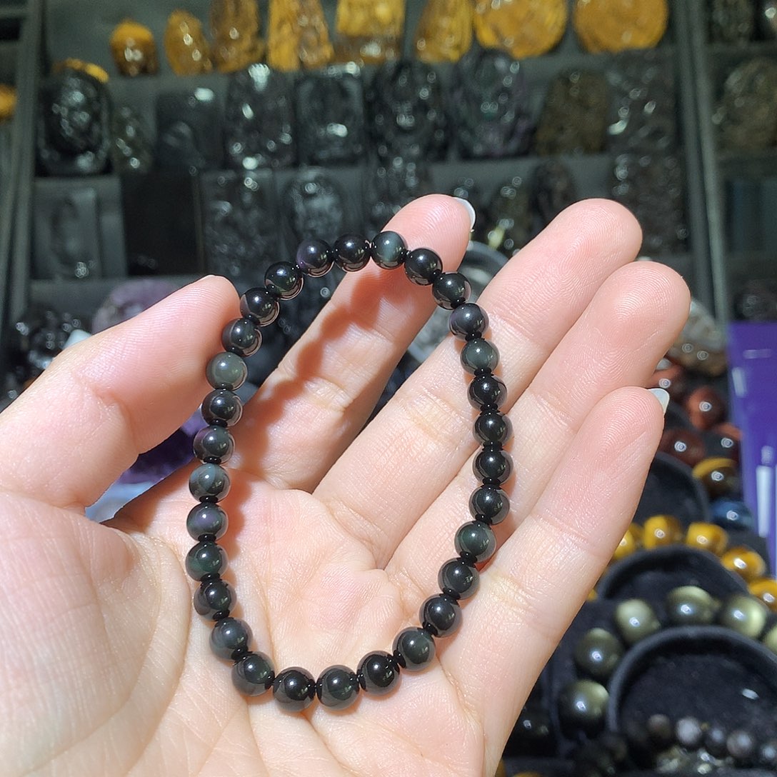 黑曜岩手链未镶嵌小*磐