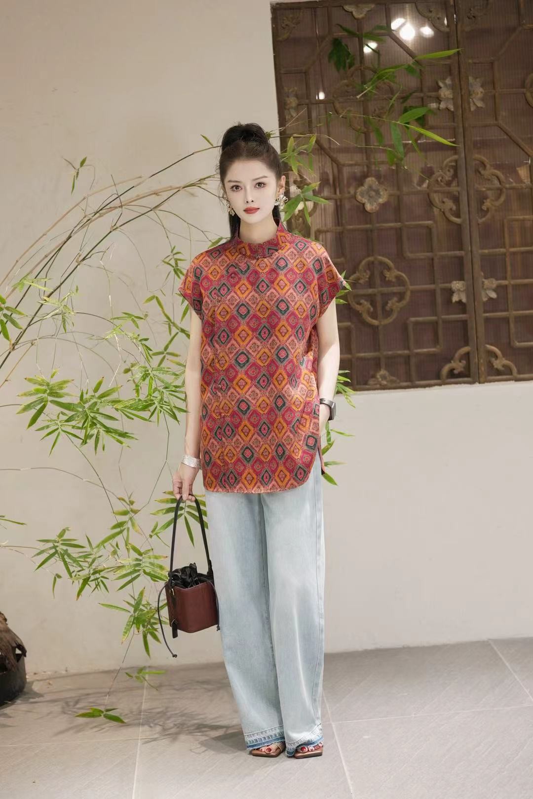 九儿家香云纱桑蚕丝上衣1539