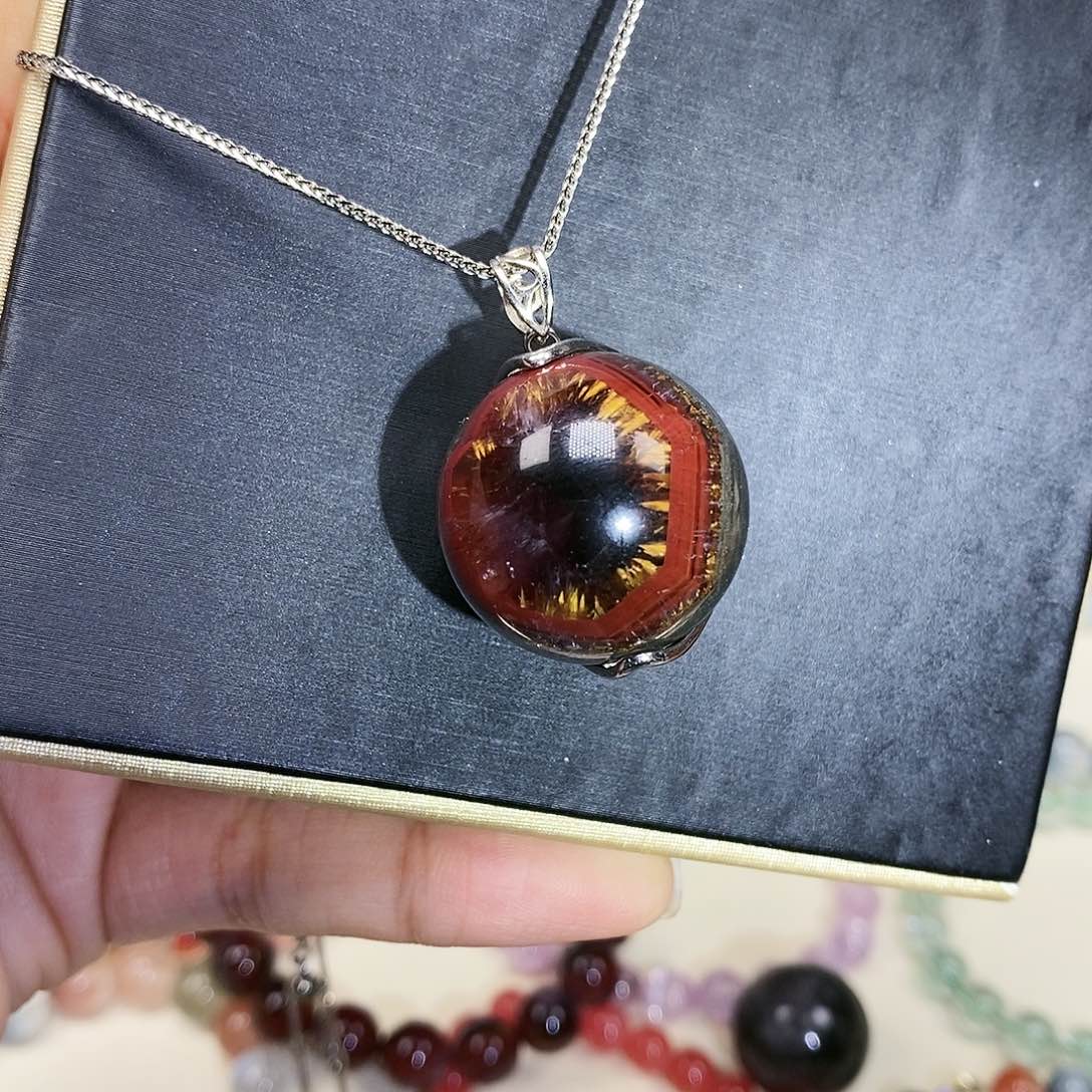 水晶颈饰银S925镶嵌3****7极光