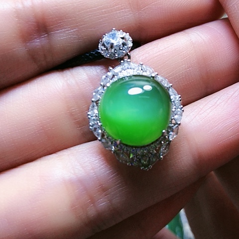 和田玉挂件银S925镶嵌