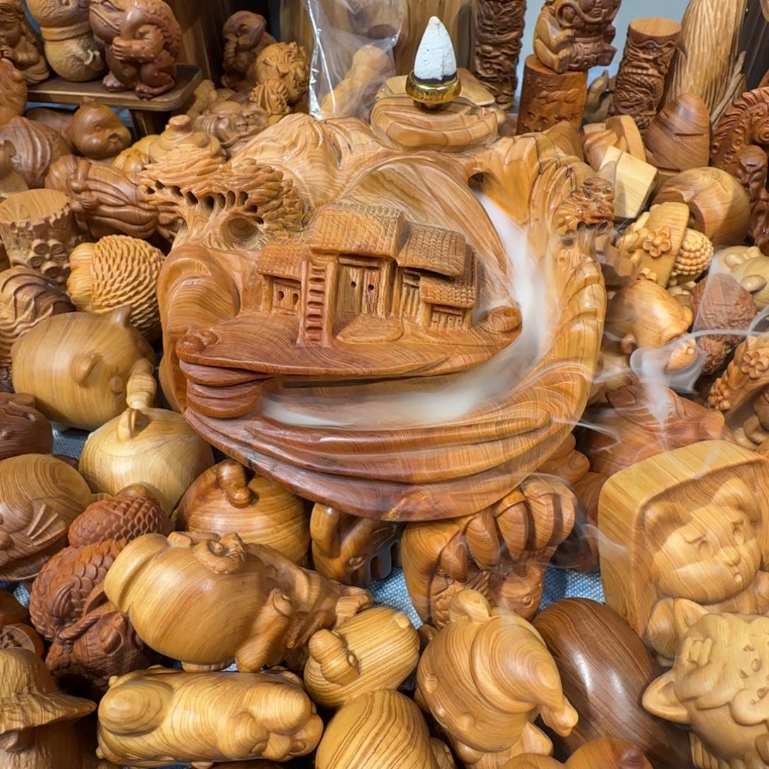 宛***音崖柏手把件倒流香一个