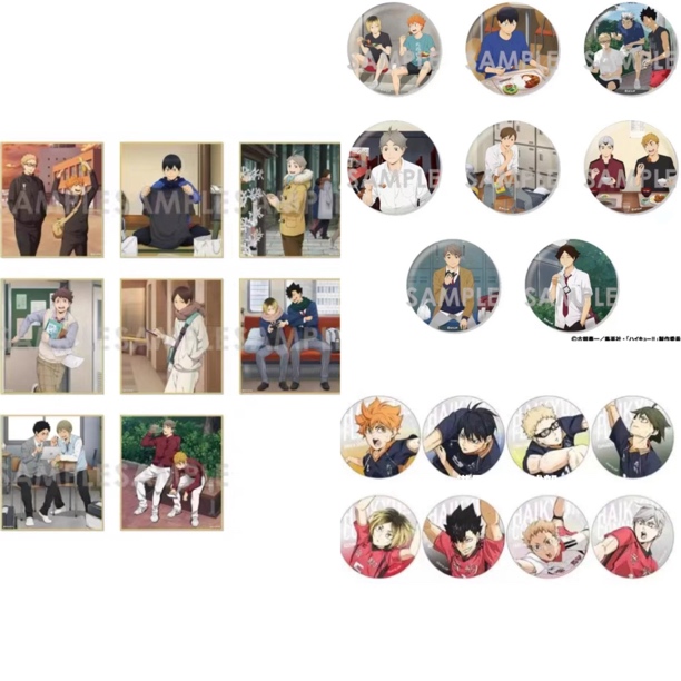 【拆盒】排球少年新秋冬干饭双人大交流展虹光吧唧色纸徽章盲盒
