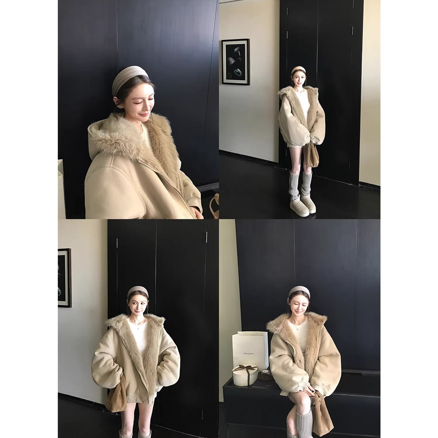 '暖炉派克'可正反两穿！獨家环保毛毛外套秋冬大毛领连帽卫衣外套