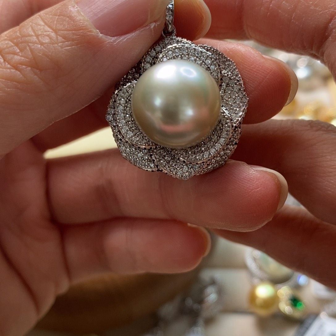 海水珍珠颈饰银S925镶嵌