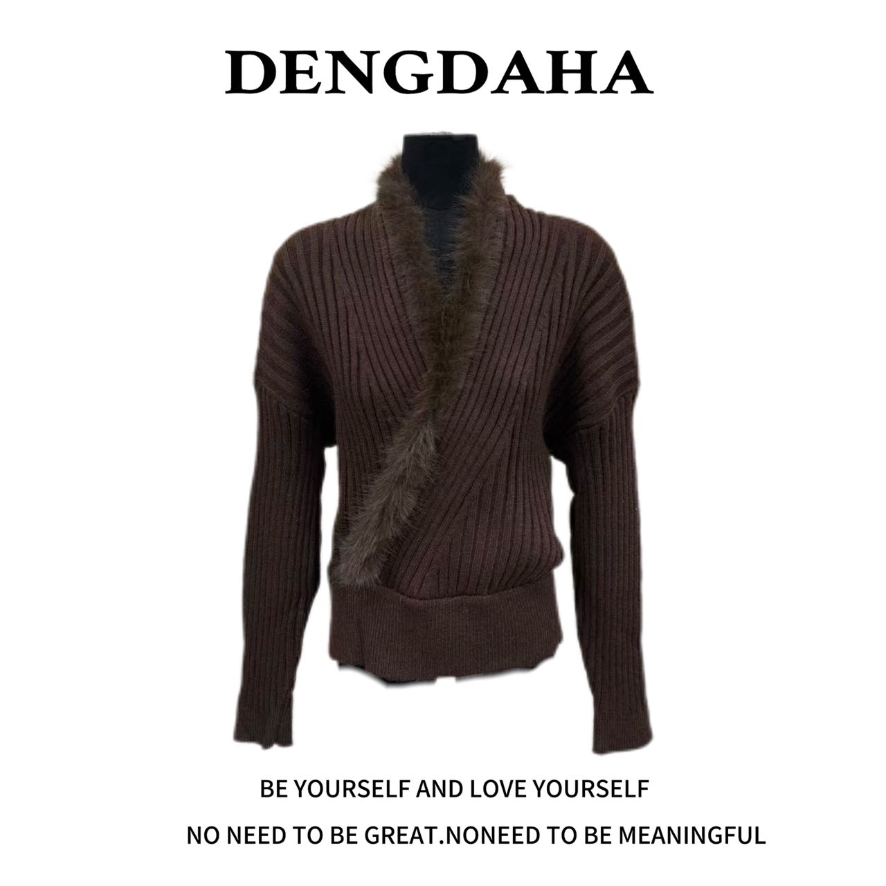 DENGDAHA 毛衣休闲上衣毛针织衫气质长袖秋冬XY001-291