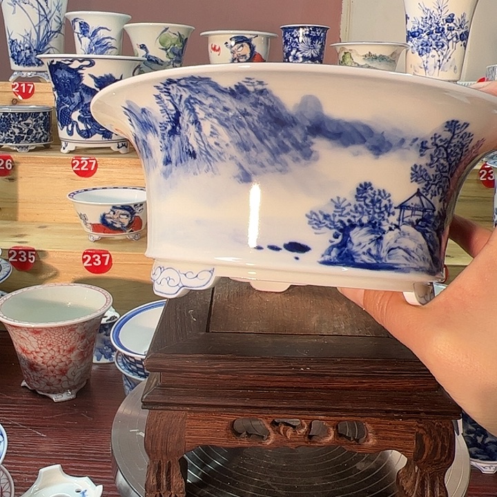 手工手绘陶瓷内口17高8