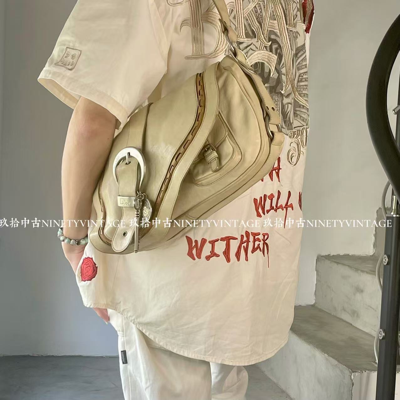 95新 DIOR/迪奥 高乔银币马鞍手提斜挎包男士包