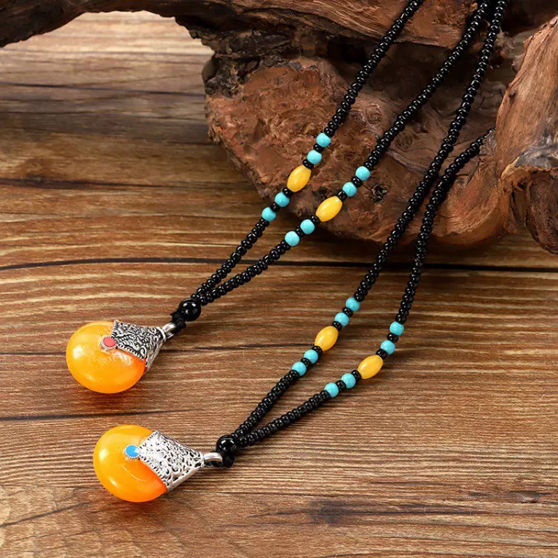 *冰冰吊坠民族风百搭女款毛衣链