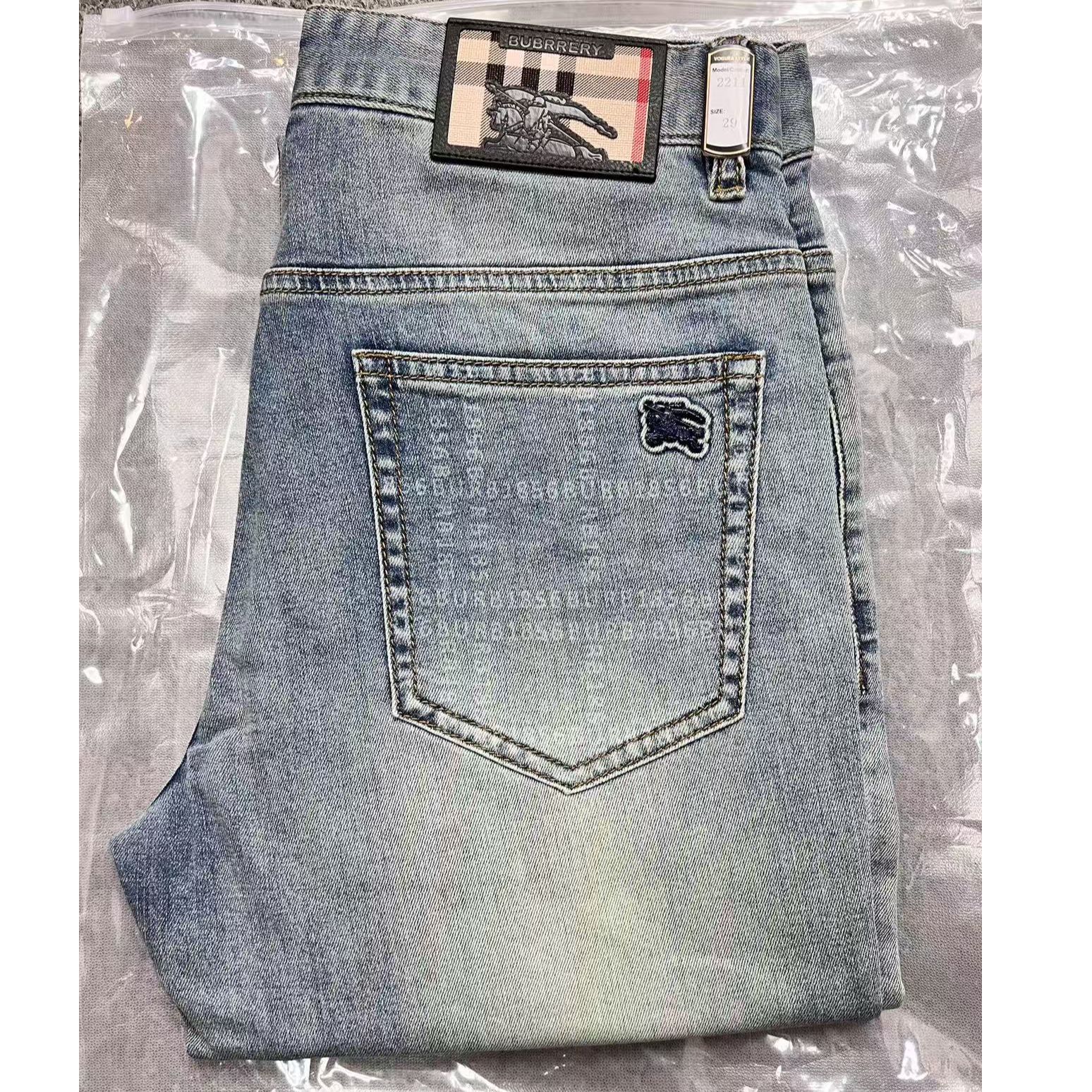 男士春夏薄款时尚修身小直筒牛仔裤百搭潮流蓝色