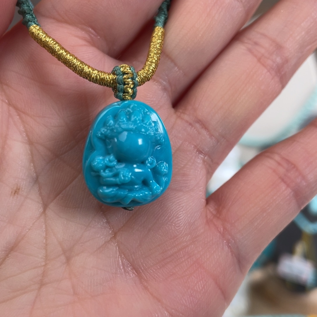 绿松石未镶嵌套链15*18度母