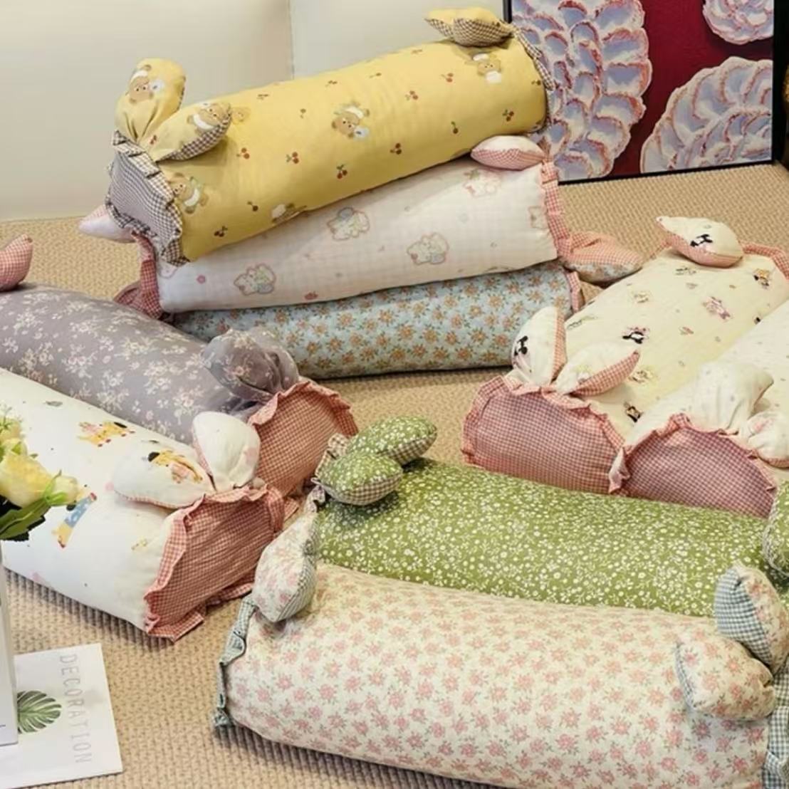 兔耳枕头成人办公室沙发午睡枕宿舍单人护颈枕芯（颜色不.挑）