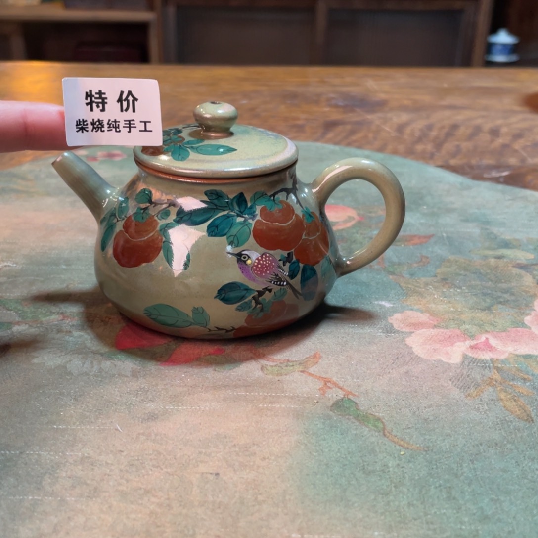 柴烧纯手工手绘陶瓷