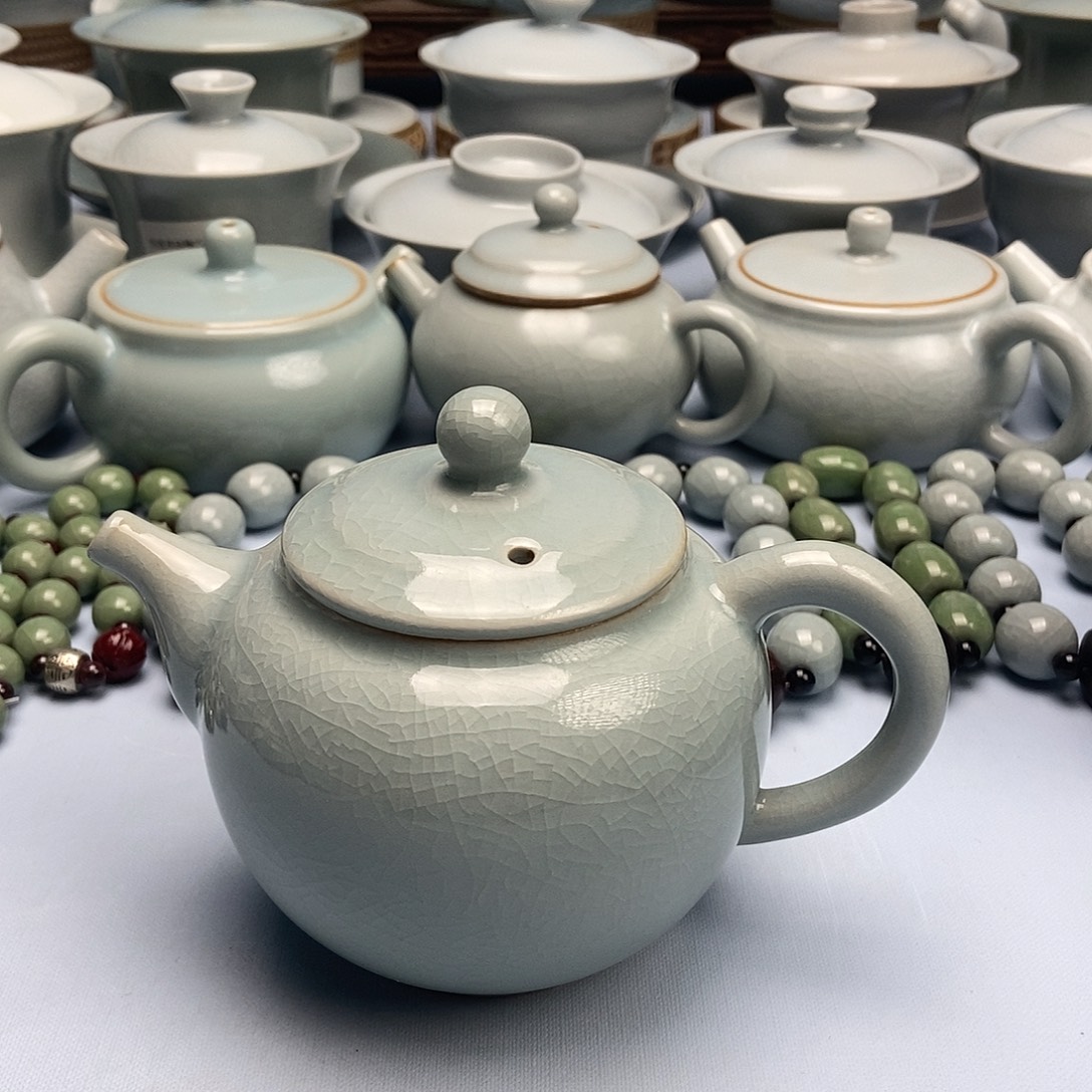 杯天青微蓝釉融天壶原矿原釉原产地