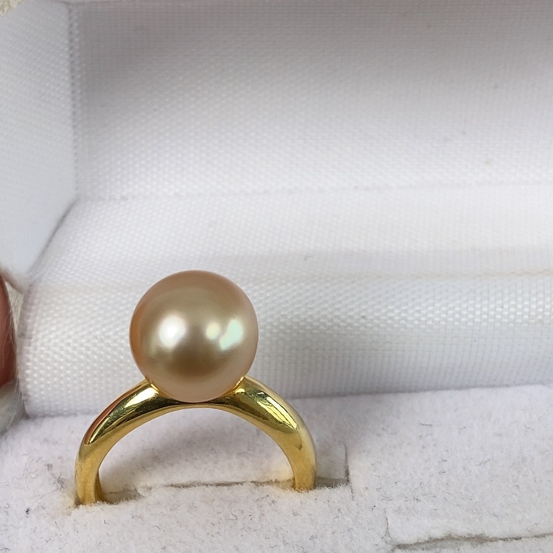 海水珍珠戒圈银S925镶嵌