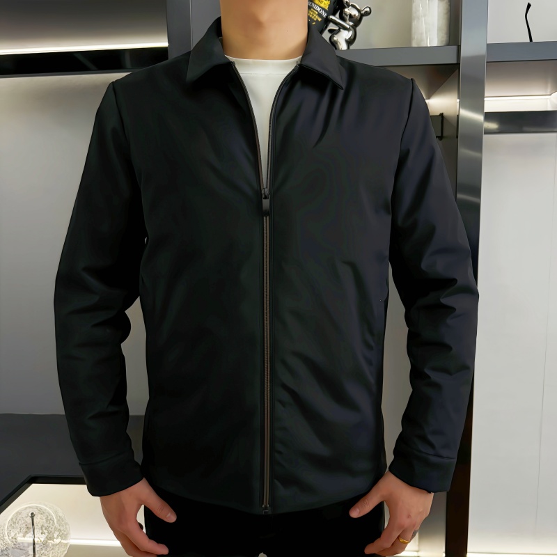 25356秋冬加棉加厚商务休闲保暖简约翻领行政棉服外套