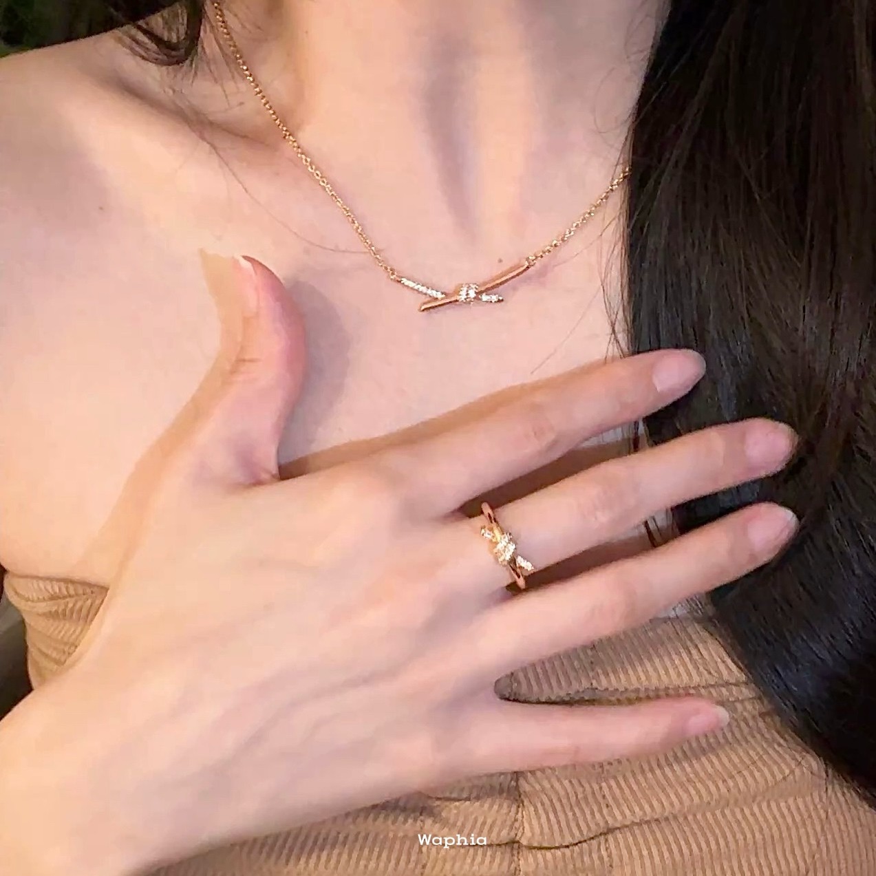 合金项链 Waphia设计师款经典时尚百搭轻奢【绳结项链】 TF001