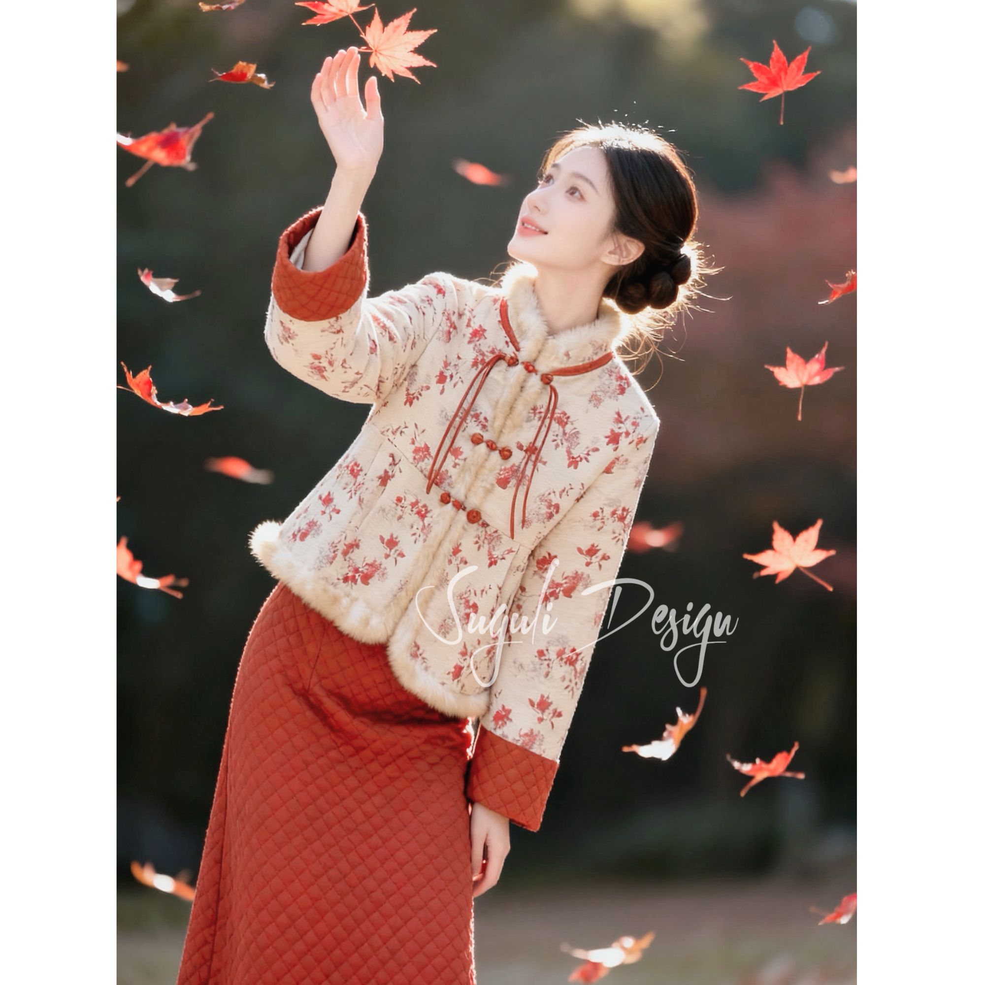 苏故里【大展鸿图】新款日常冬季加绒修身显瘦气质改良新中式旗袍