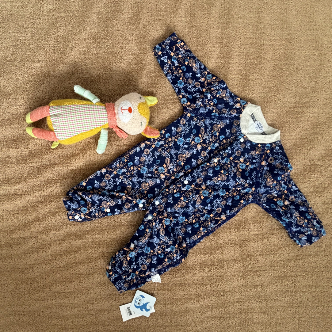 小花花无骨空气棉爬服哈衣