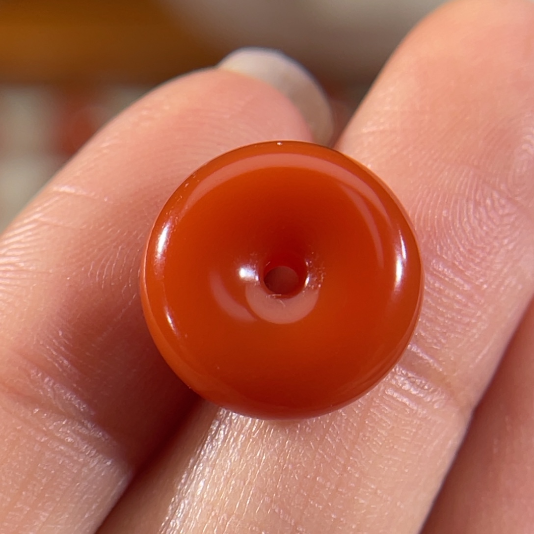 南红玛瑙未镶嵌面包圈 13.9x4.9mm 不退换