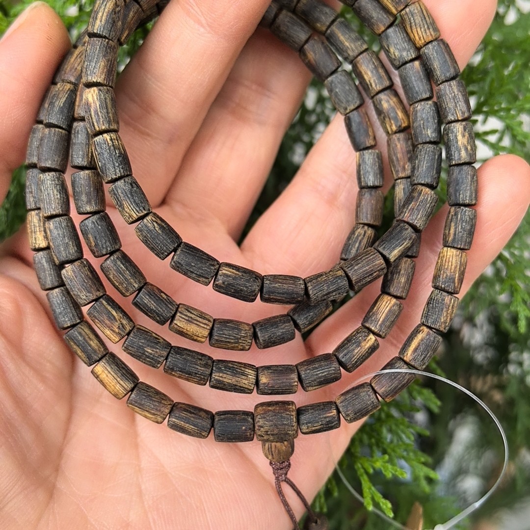 沉香奇楠沉香，沉水的，精工桶珠，17克多